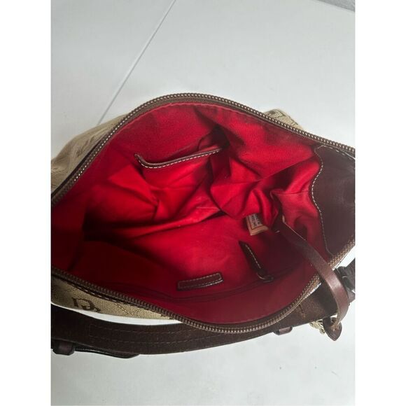 DOONEY & BOURKE SIGNATURE MONOGRAM BLACK GREY EAST/WEST SLOUCH SATCHEL BAG - Picture 16 of 16